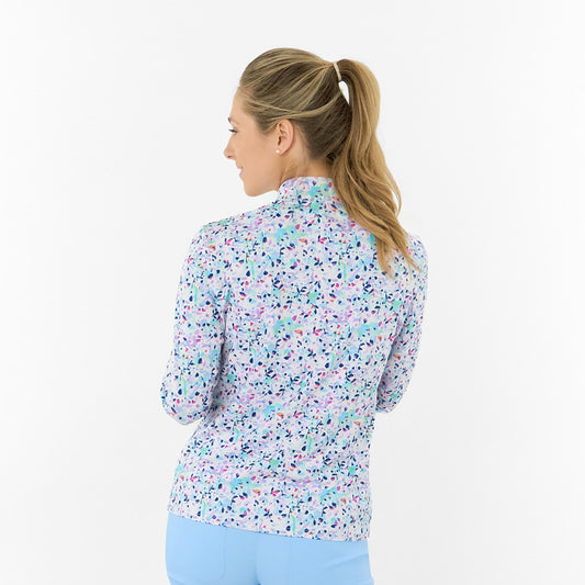 Pure Ladies Long Sleeve Golf Top with Mesh Panels for Breathable Comfort & Sleek Style