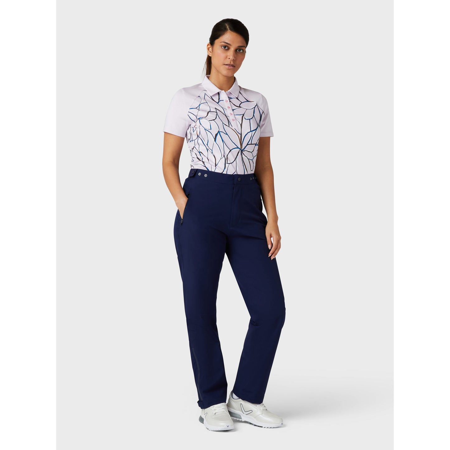 Callaway Ladies Short Sleeve Floral Pattern Golf Polo Shirt