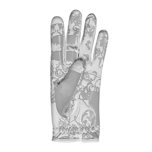 Surprizeshop Ladies Fine Mesh & Floral Grip Left Handed Glove in Grey