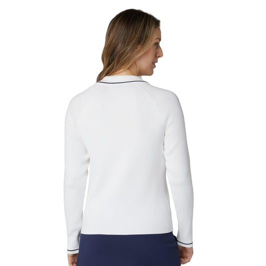 Callaway Ladies Smart Ribbed Sweater with Attached Collar For A Standout Look
