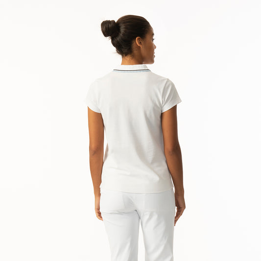 Daily Sport Ladies Classic White Cap Sleeve Golf Polo Shirt