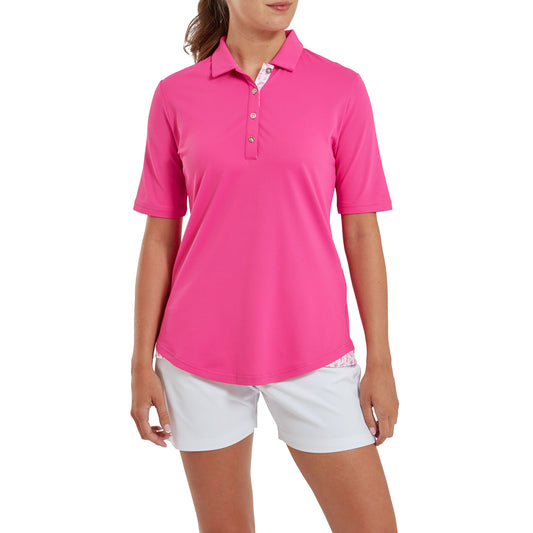 FootJoy Women's Hot Pink Half Sleeve Pique Polo