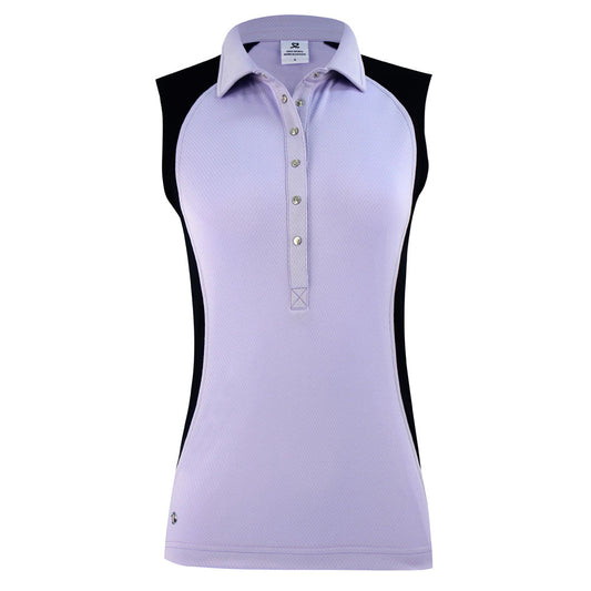 Daily Sports Ladies Sleeveless Polo in Lilac & Navy - Last One Small Only Left