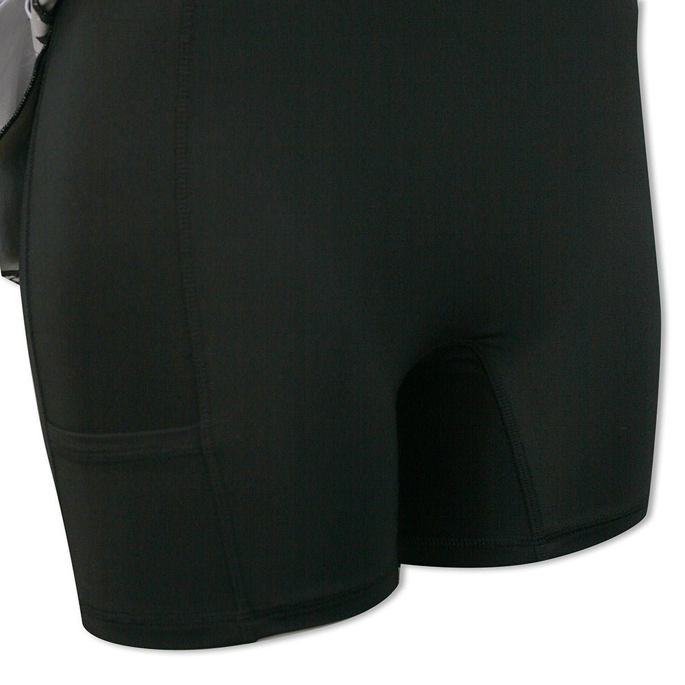 Ralph Lauren Ladies Pull-On Skort with Back Pleats in Black Racquet Print