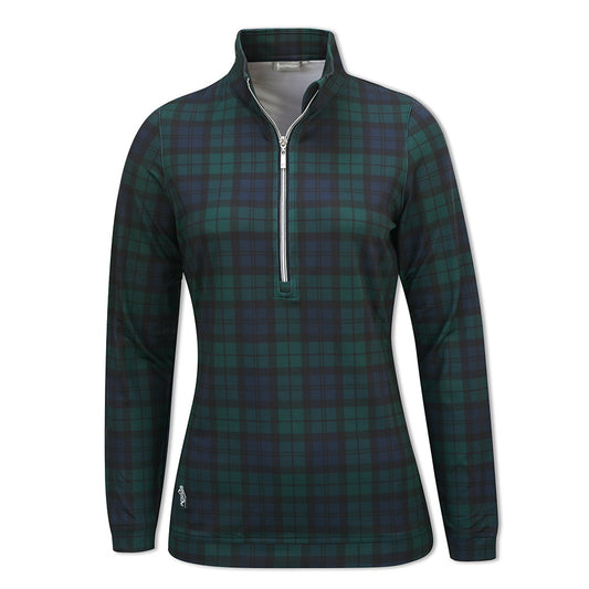 Glenmuir Ladies Lightweight Mid-Layer with Zip-Neck in Tartan