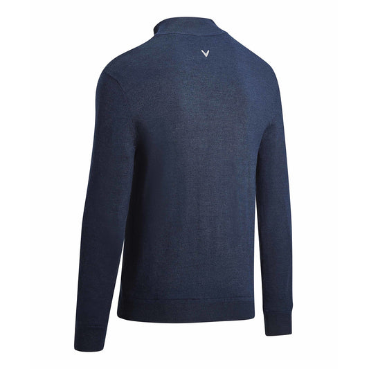 Callaway Mens Navy Thermal Windstopper Merino Blend Sweater