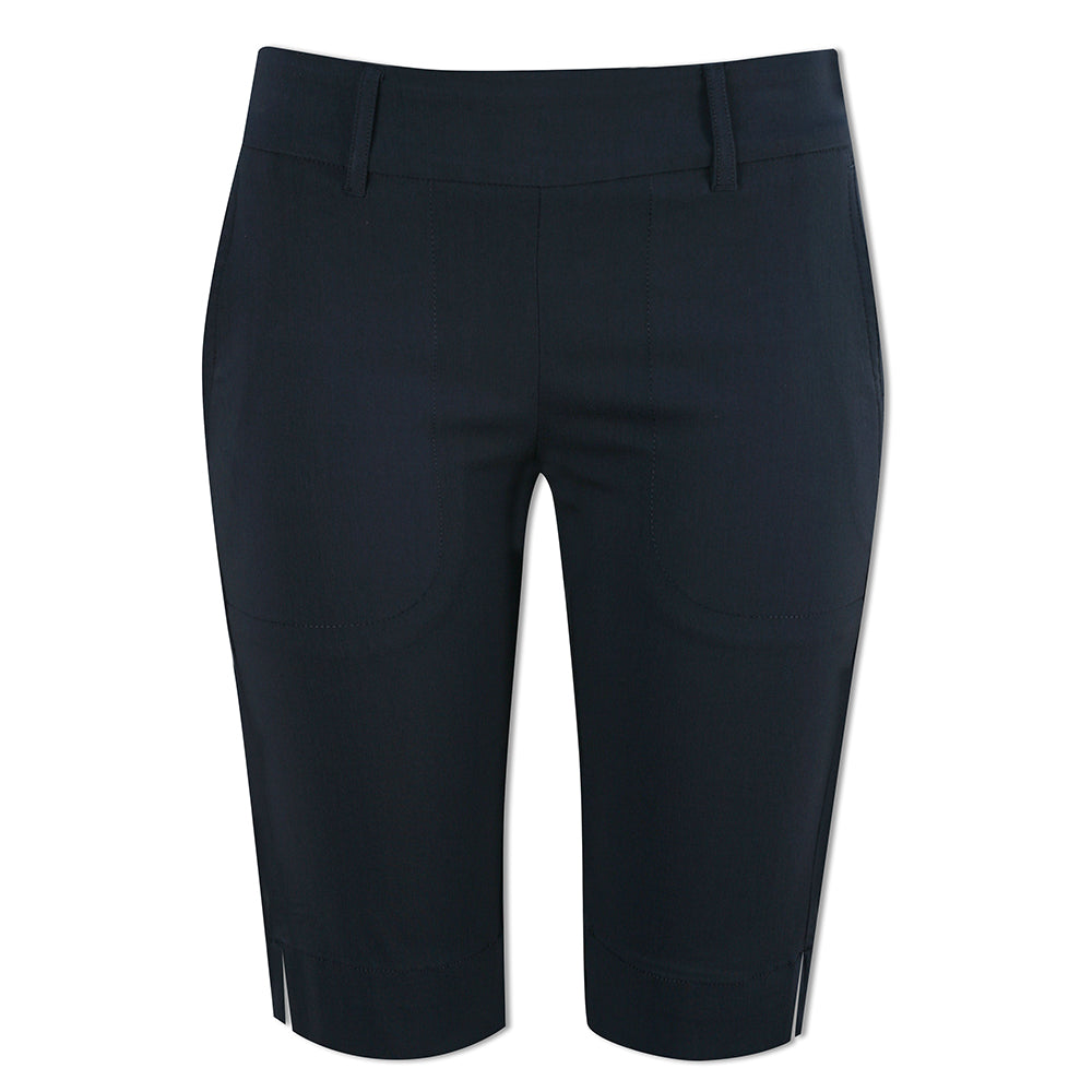Green Lamb Ladies Stretch Pull-On Shorts in Navy Blue
