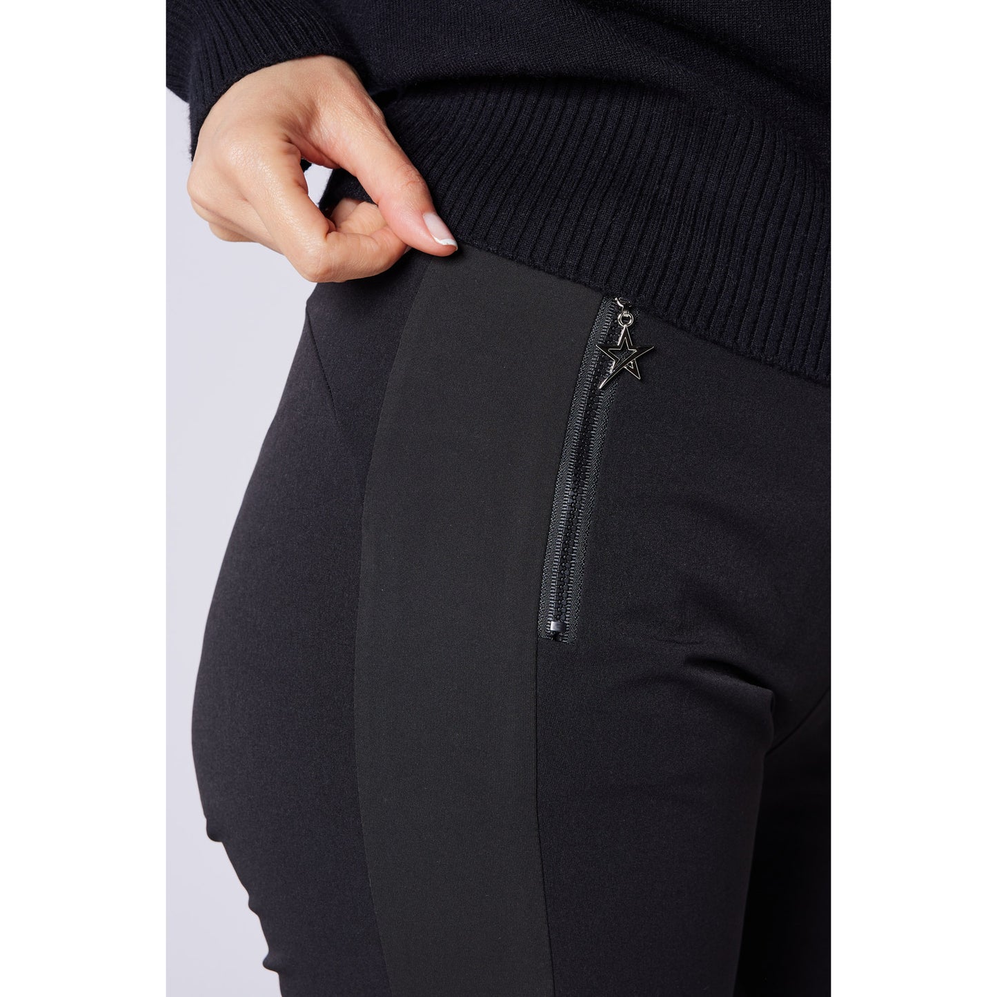 Swing Out Sister Ladies Wind & Water Resistant Pull-On Stretch Jogger in Black