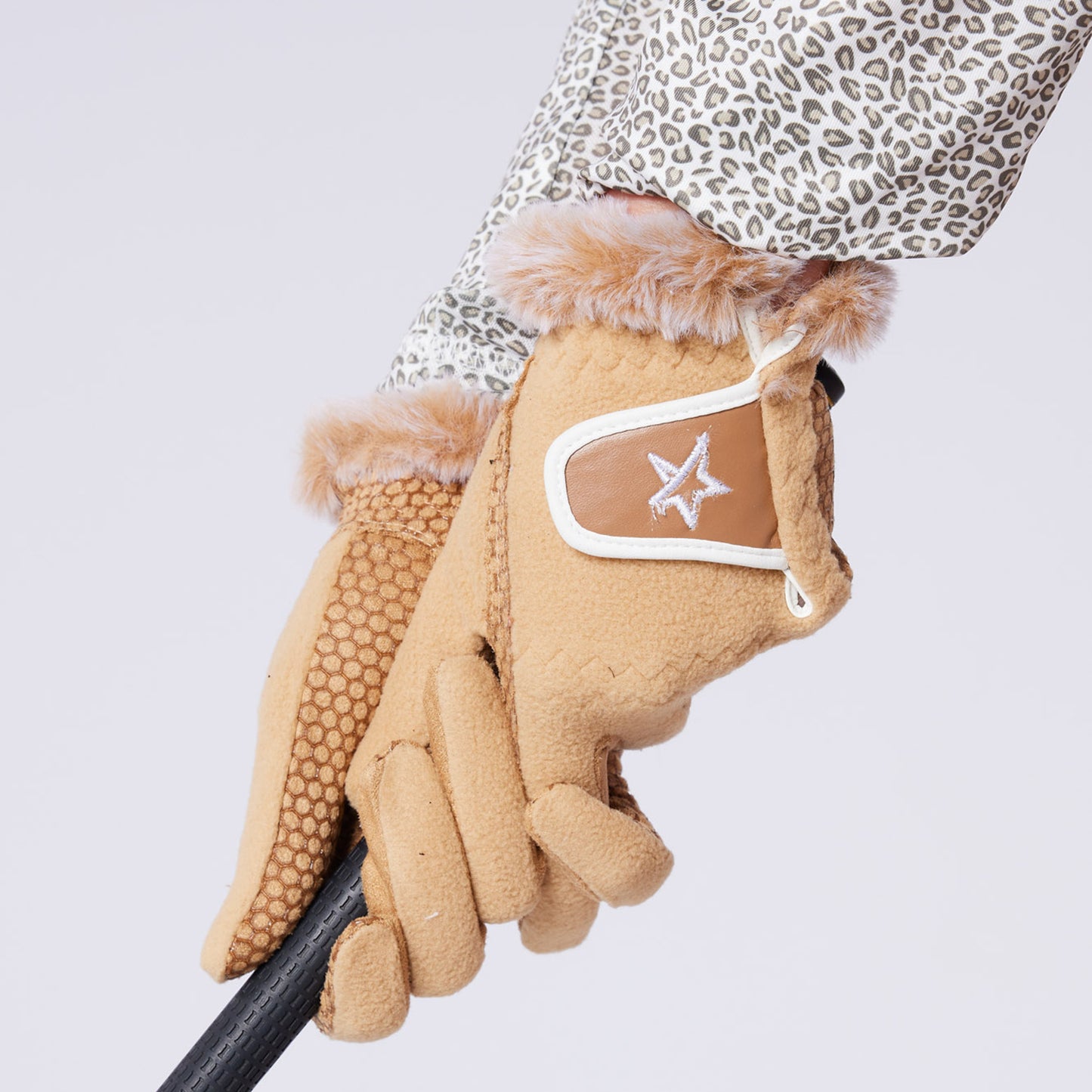 Swing Out Sister Ladies Winter Fleece Gloves with Faux Fur Trim