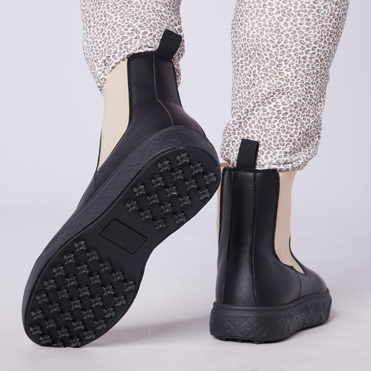 Swing Out Sister Ladies Pull-On Waterproof Chelsea Winter Boot in Black