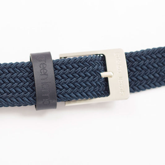 Green Lamb Ladies Elasticated Braided Stretch Belt in Navy