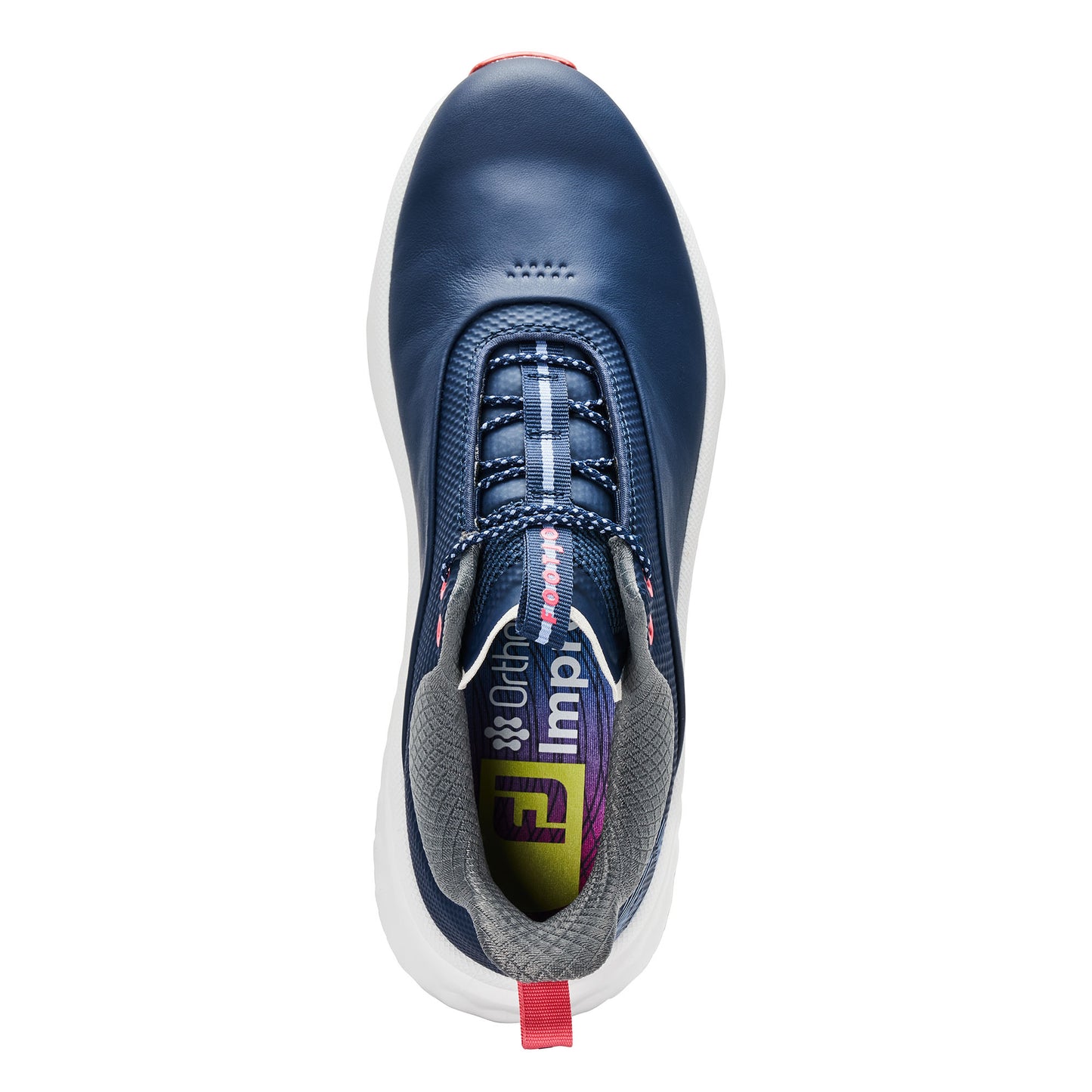 FootJoy Ladies Wide Fit Waterproof Quantum Golf Shoes in Navy, White & Pink