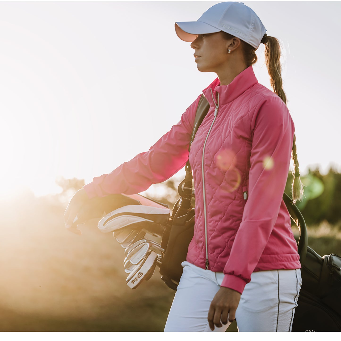 Galvin Green Ladies Quilted INTERFACE Jacket in Camelia Rose - Last One Large Only Left