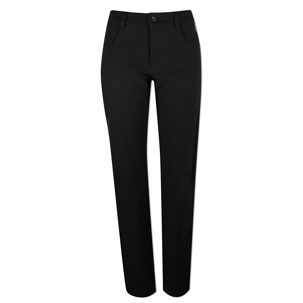 Green Lamb Straight Leg Soft-Stretch Golf Trousers in Black