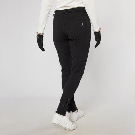 Swing Out Sister Ladies Pull-On Trousers with Ankle Zip in Black