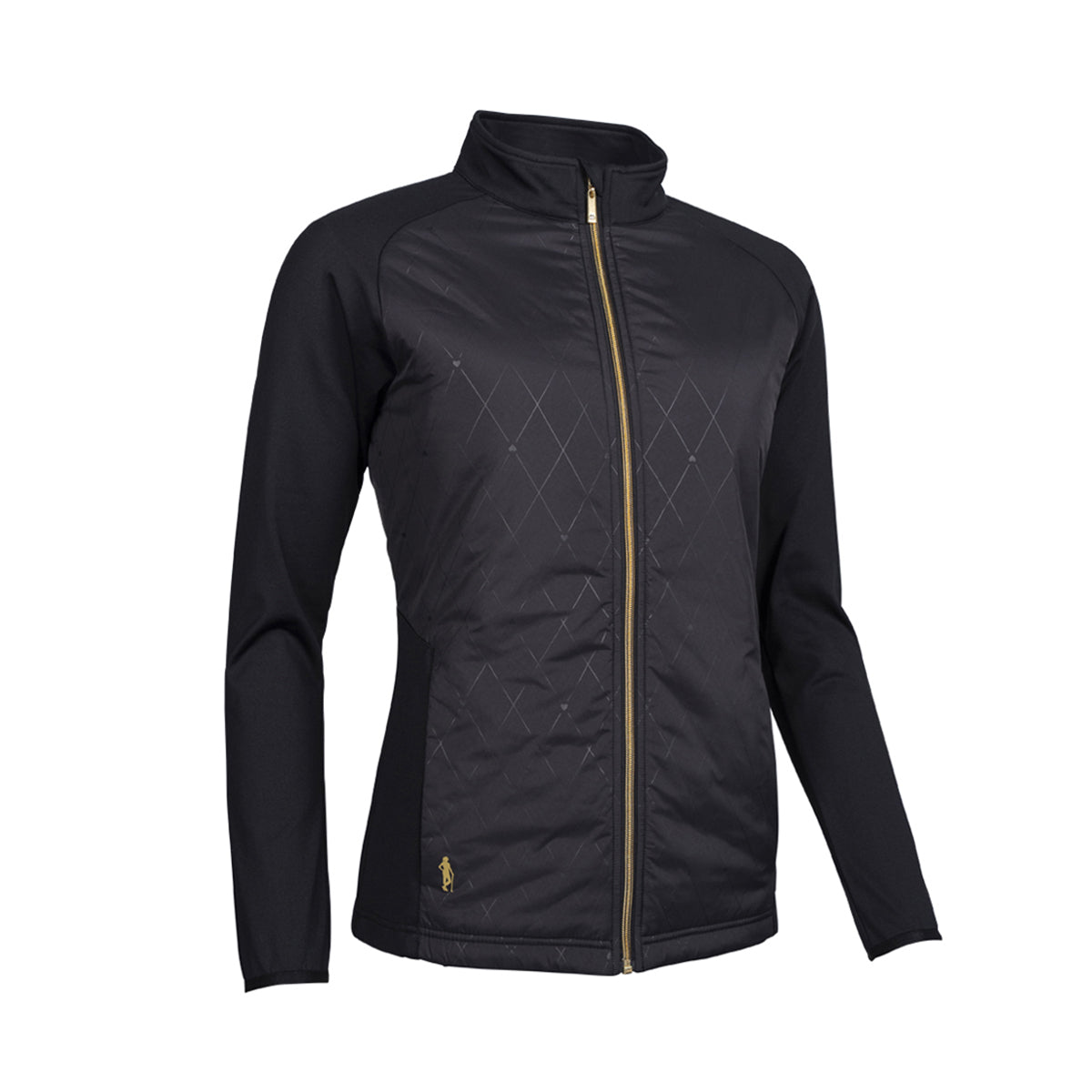 Glenmuir Ladies Thermal Hybrid Jacket with Subtle Diamond Print in Black