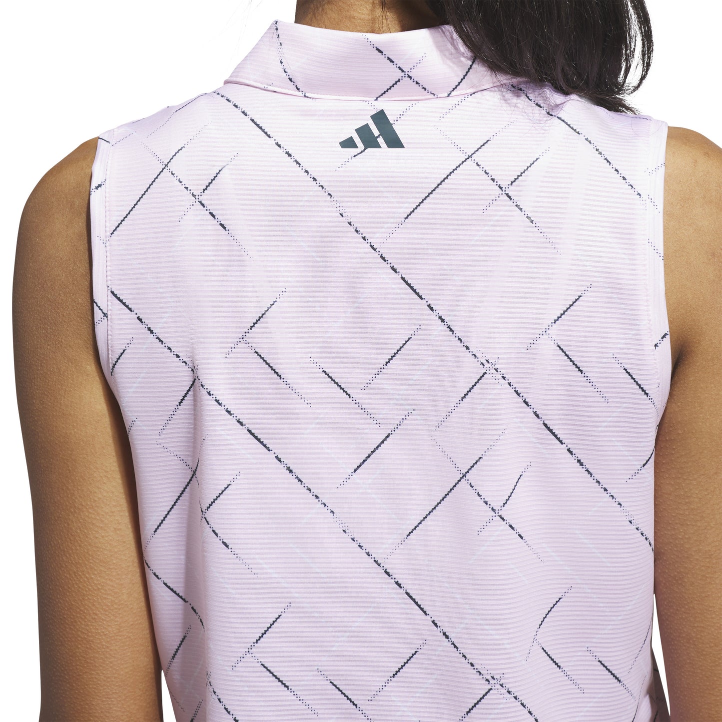 adidas Golf Ladies Linear Print Sleeveless Polo