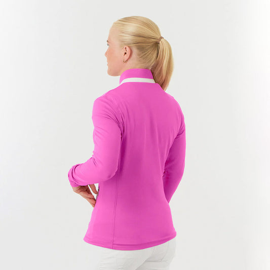 Pure Golf Ladies Full Zipped Mid-Layer Jacket in Azalea Pink