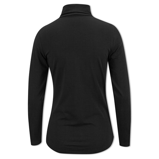 Glenmuir Ladies Long-Sleeve Cotton Roll Neck in Black