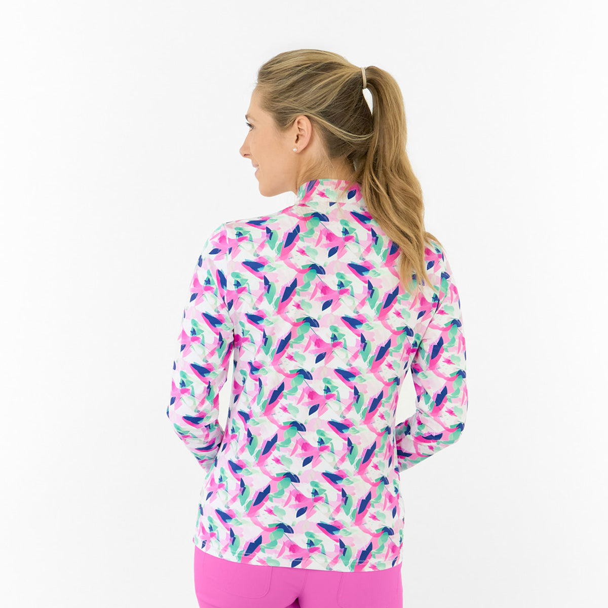 Pure Ladies Long Sleeve Top in Abstract Nature Print