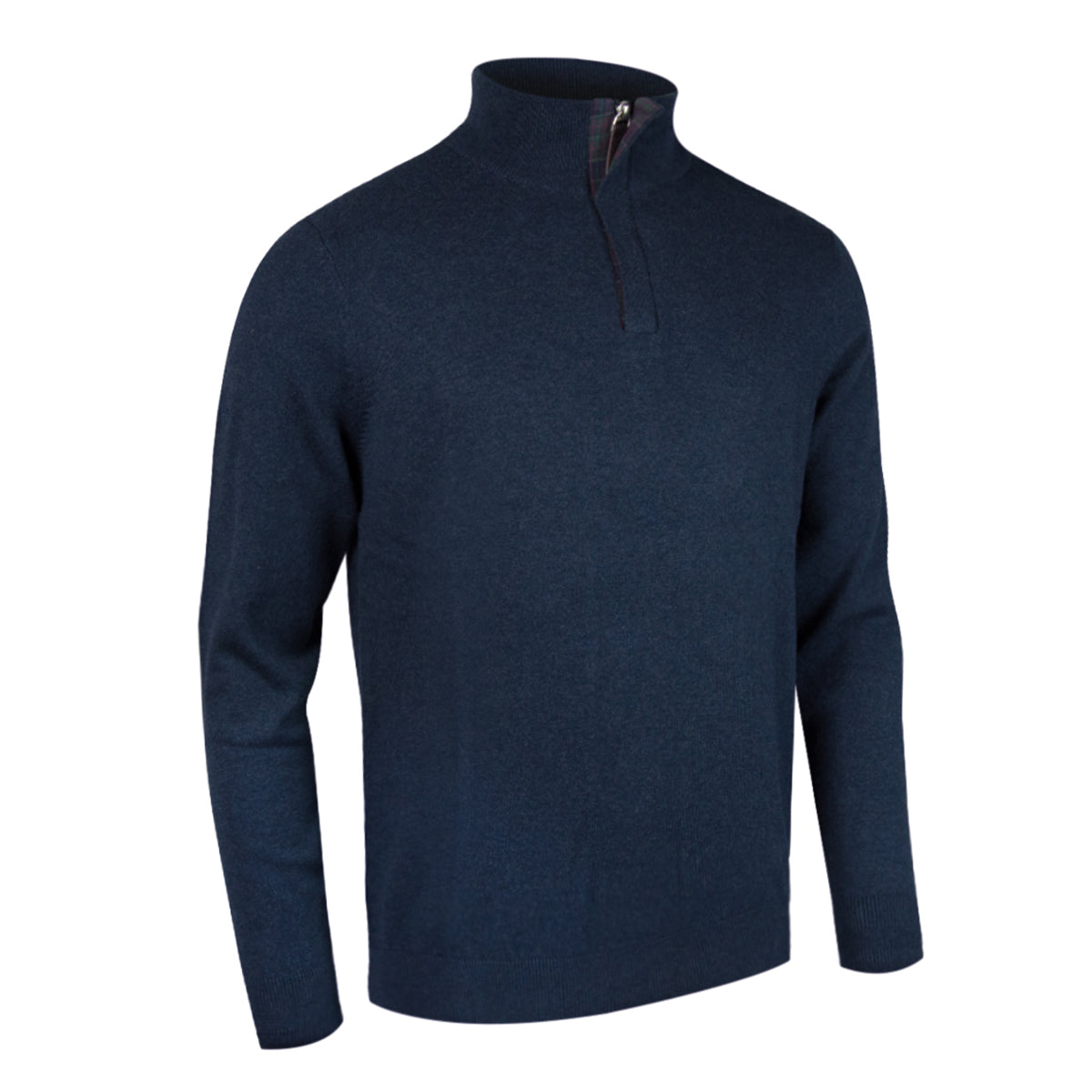 Glenmuir Mens Navy Cashmere Blend Sweater with Water Repellent Finish