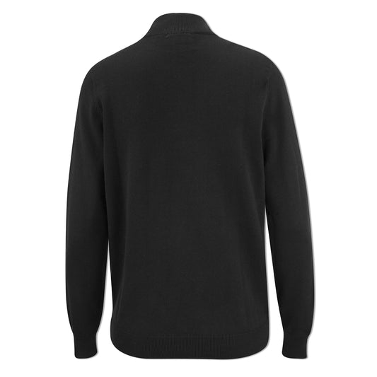 Glenmuir Ladies 100% Cotton Half-Zip Sweater in Black
