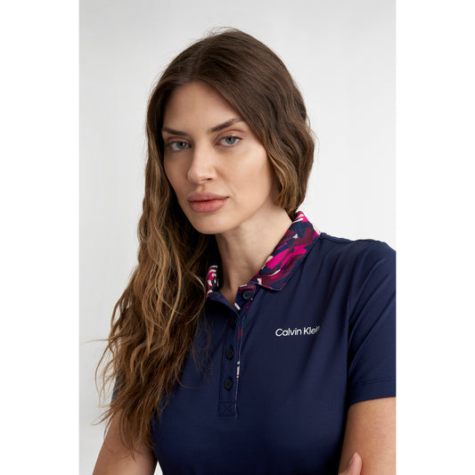 Calvin Klein Ladies Navy Polo with Contrast Trim