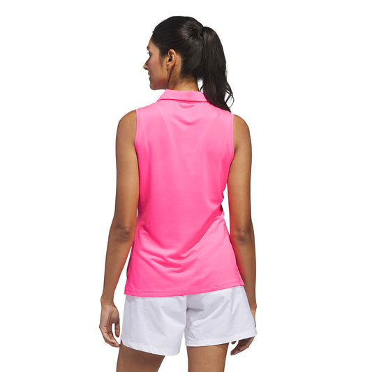 adidas Golf Ladies Vibrant Sleeveless Polo with a Fun Subtle Stripe to Brighten Up The Fairway