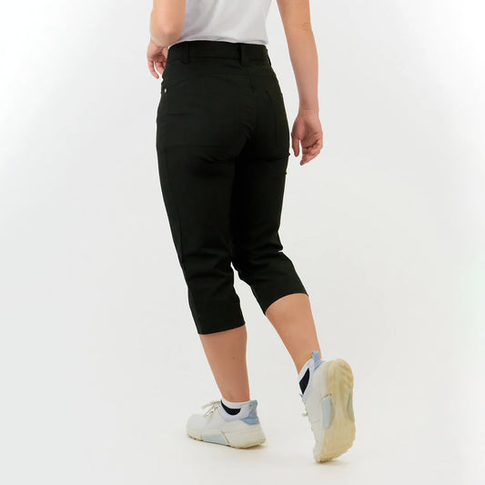 Pure Golf Ladies Stretch Capri in Black