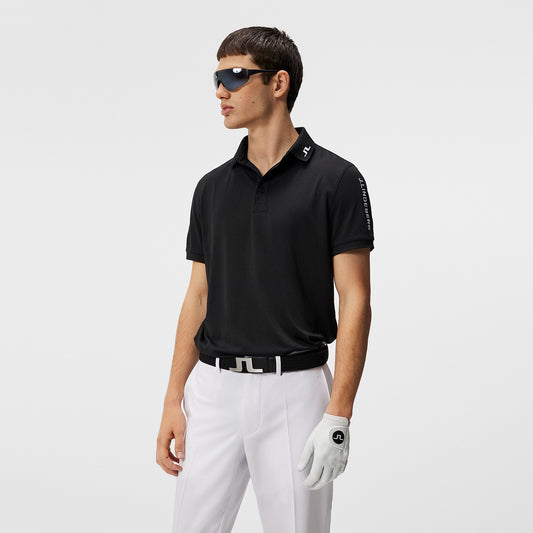 J.Lindeberg Mens Tour Tech Short Sleeve Polo in Black