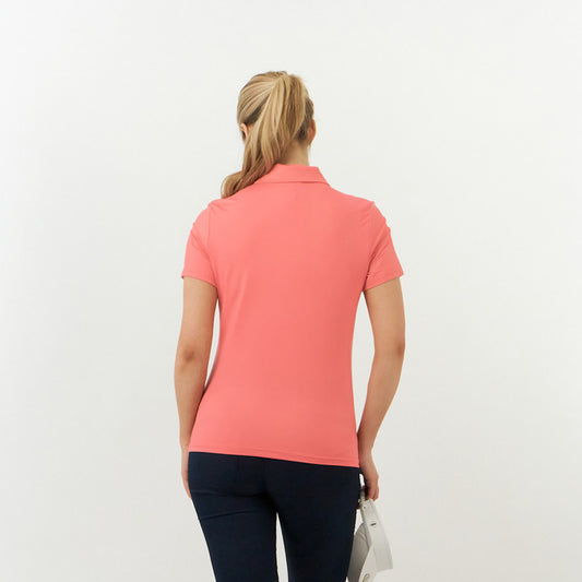 Pure Golf Ladies Cap Sleeve Polo in Coral - Last One Medium Only Left