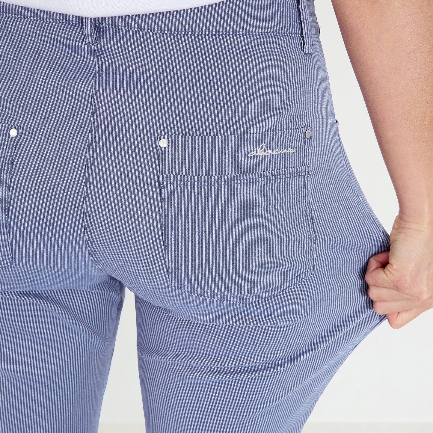 Abacus Ladies 7/8 Pinstripe Trousers - Effortless Style & Performance