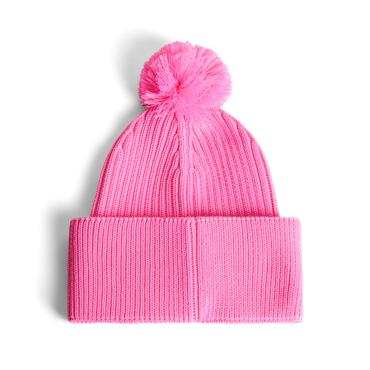 J.Lindeberg Ribbed Knit Bobble Hat with Bridge Logo