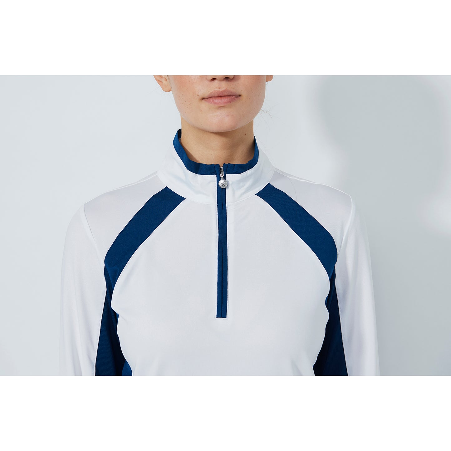 Daily Sports Ladies Lightweight Zip-Neck Top with Colour Blocks