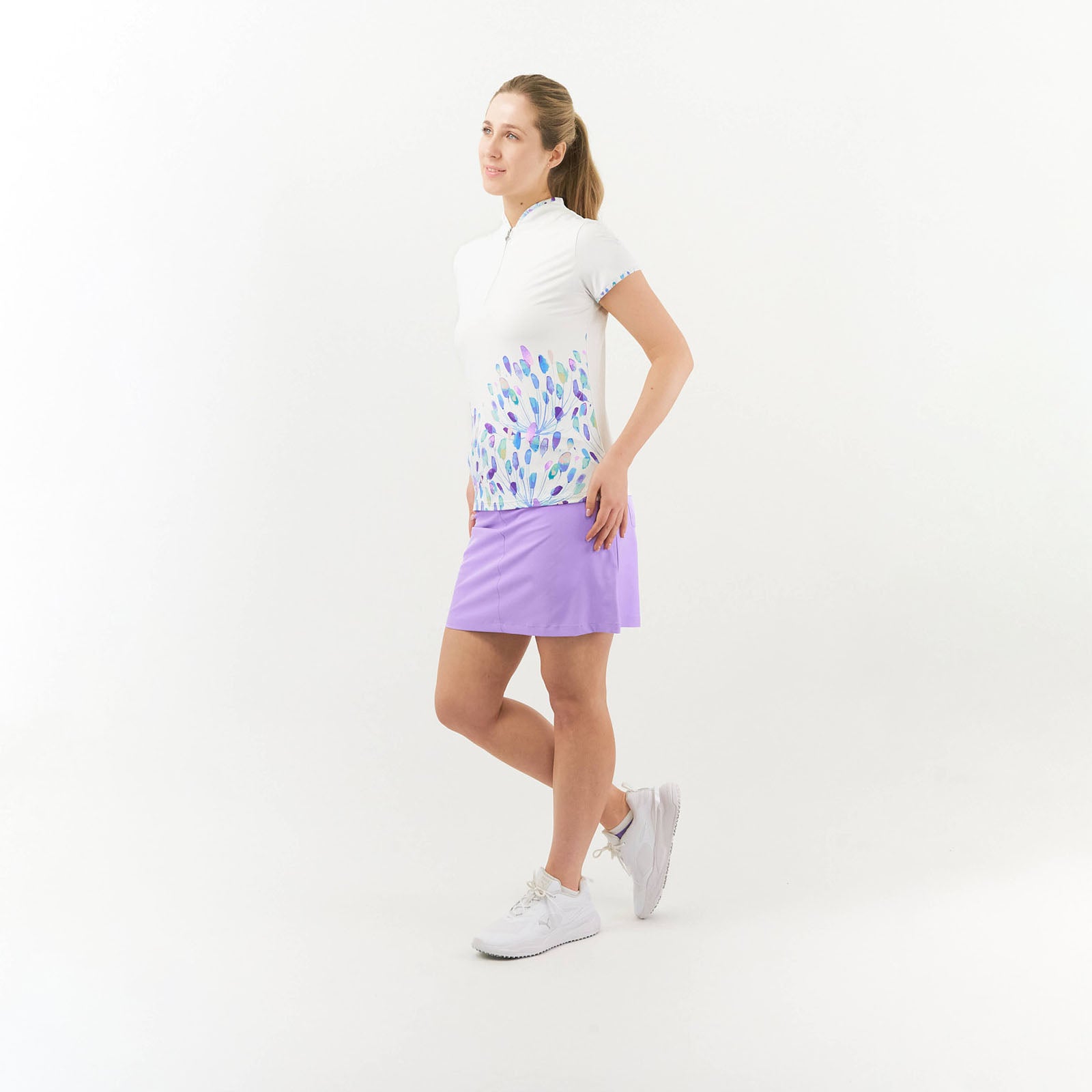 Pure Cap Sleeve Polo with Opal Wish Statement Print