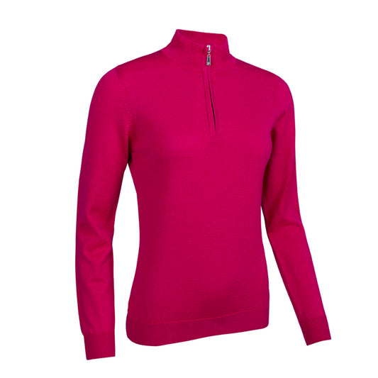 Glenmuir Ladies 100% Cotton Half-Zip Sweater