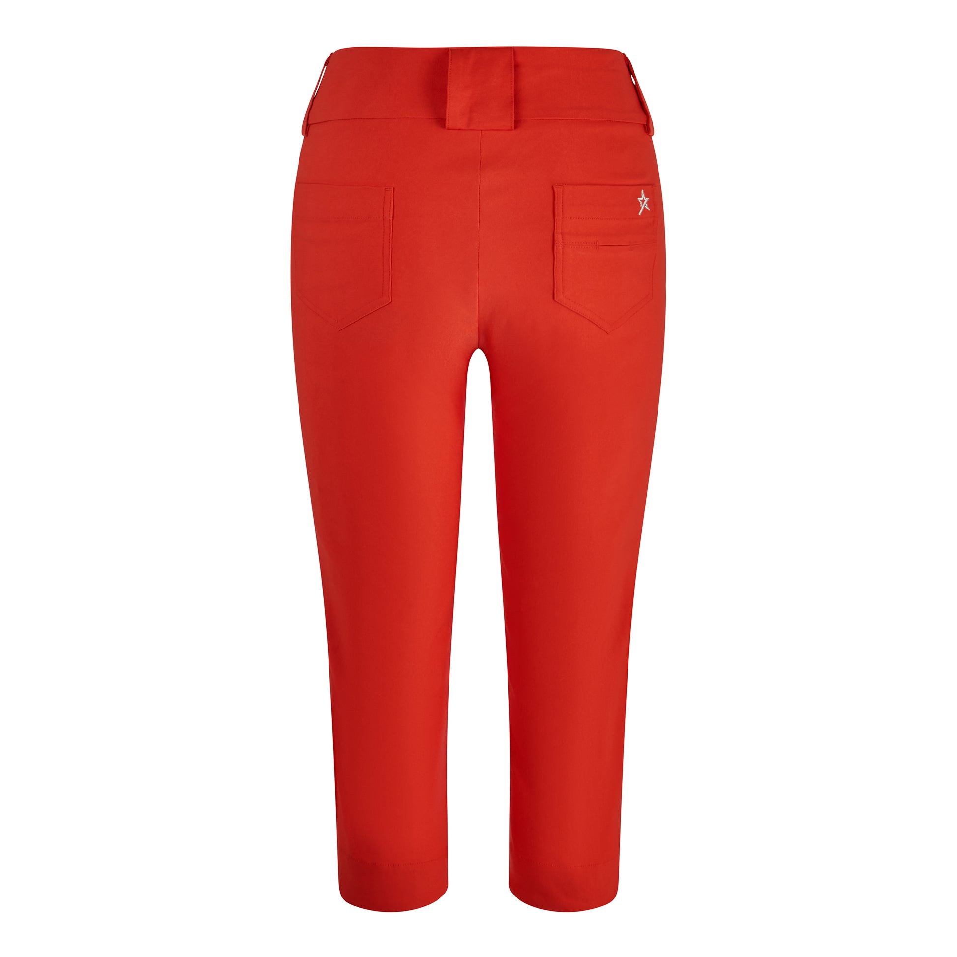 Swing Out Sister Ladies Pull On Golf Capris in Luscious Red