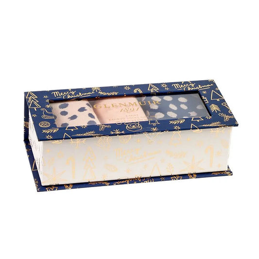 Glenmuir Ladies 3-Pair Pack of Bamboo Socks in Christmas Inspired Gift Box