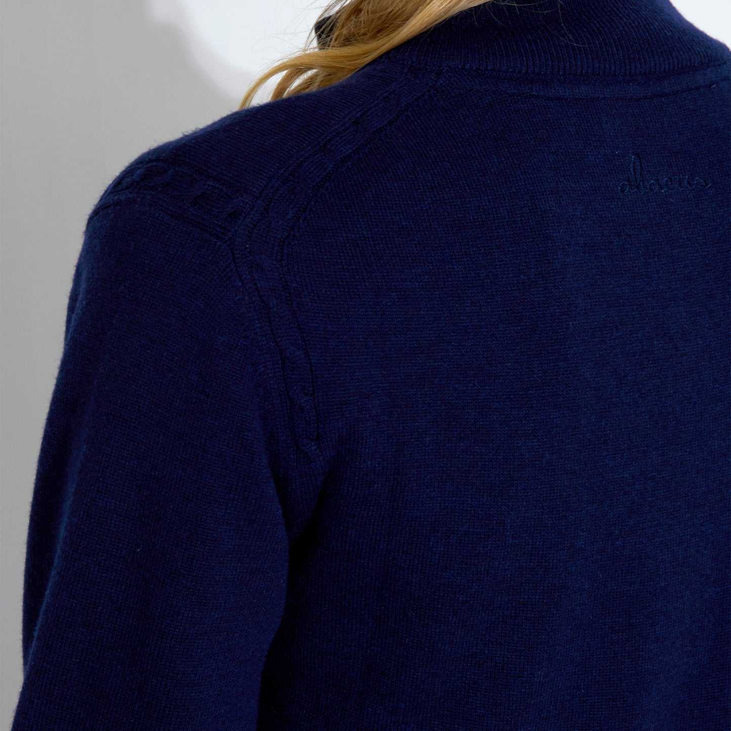 Abacus Ladies Lined Merino Blend Windstopper Cardigan in Navy