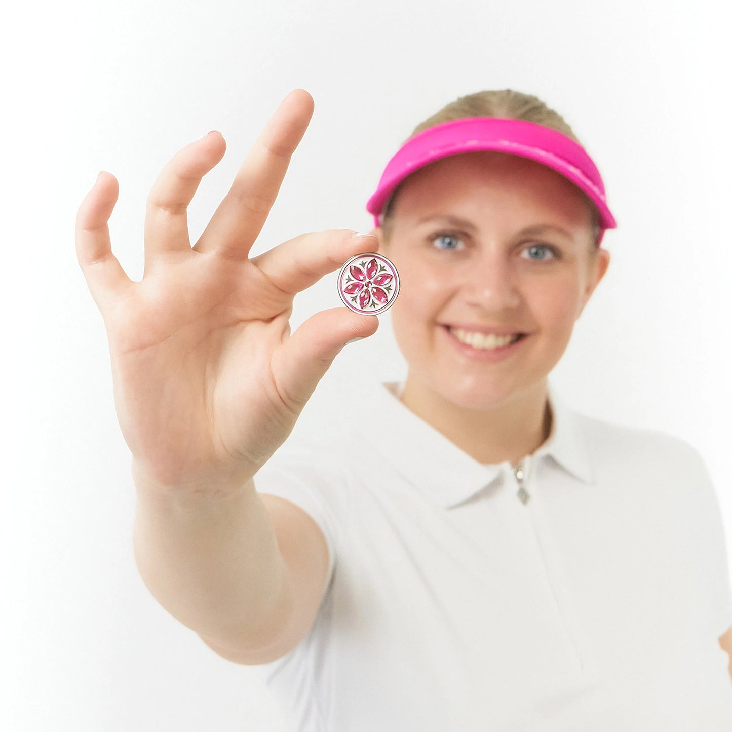 Surprizeshop Crystal Embellished Clip-On Visor with Ball Marker