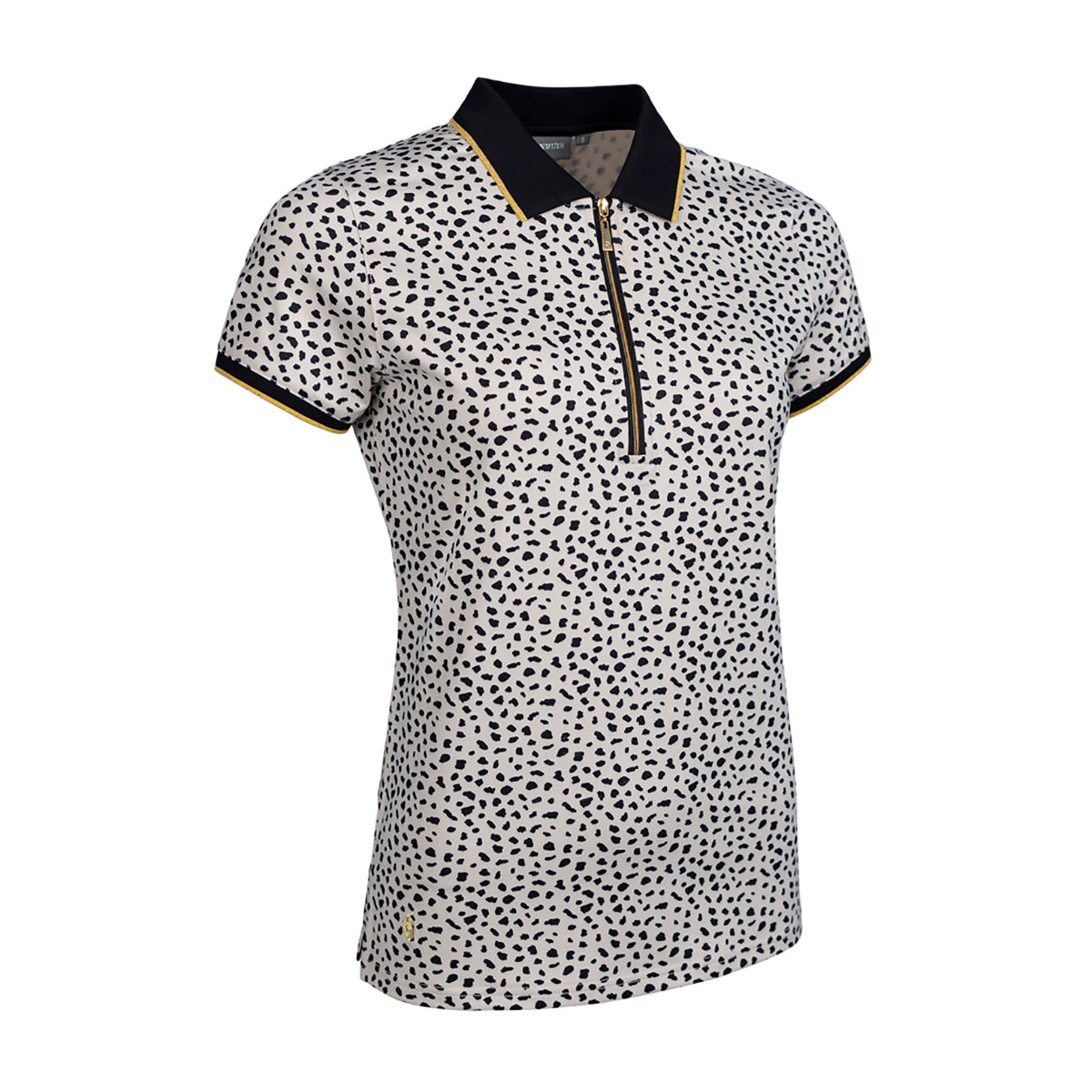 Glenmuir Ladies Short Sleeve Polo with Subtle Cheetah Print