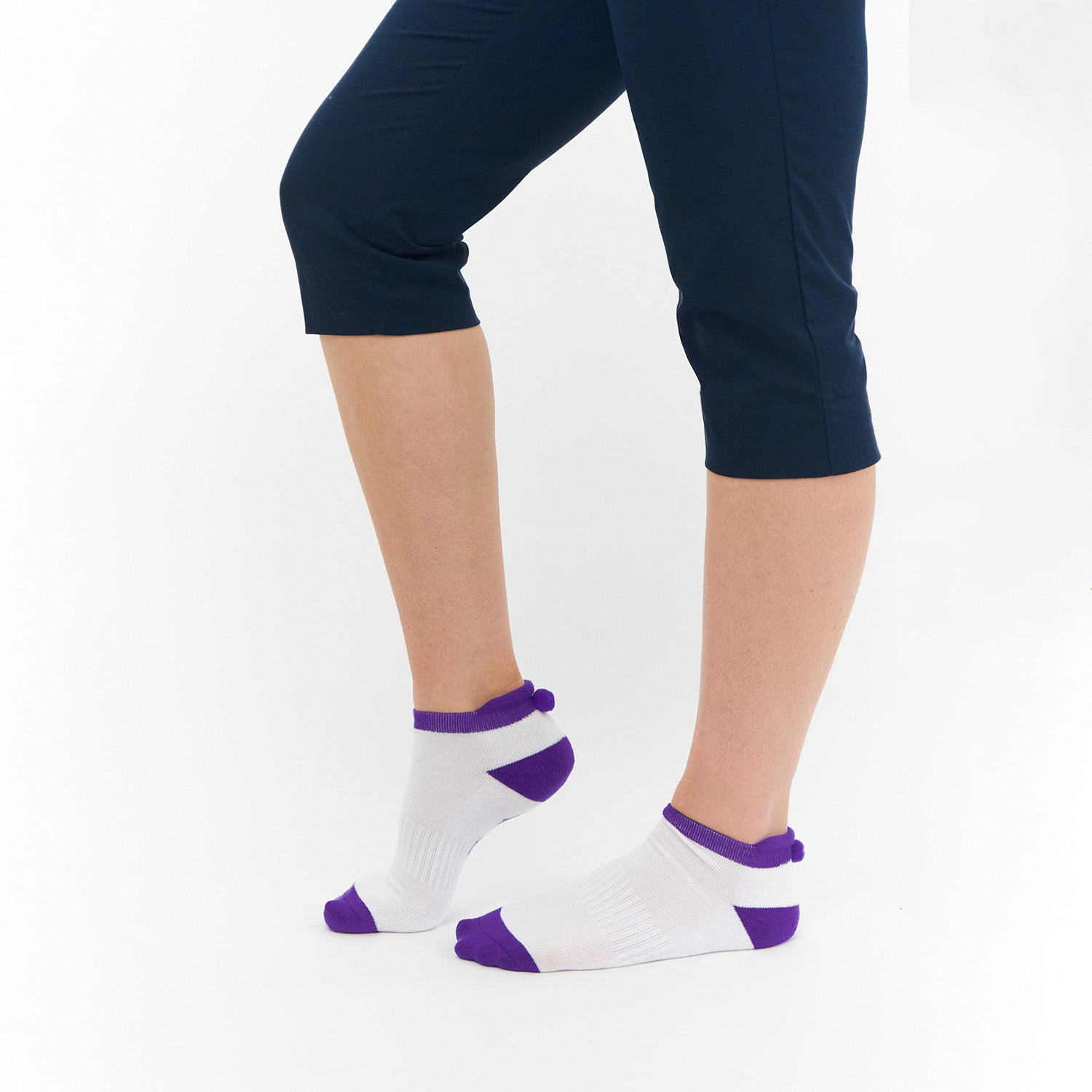 Surpizeshop Ladies 3 Pair Pack Multi-Coloured Pom Pom Golf Socks
