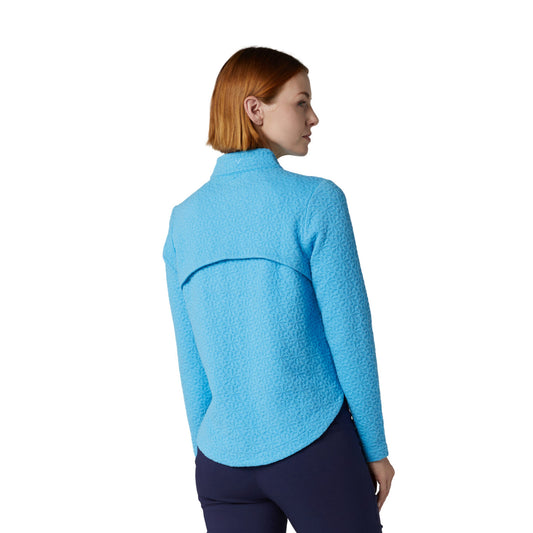 Callaway Ladies Golf Textured Floral Zip-Neck Top