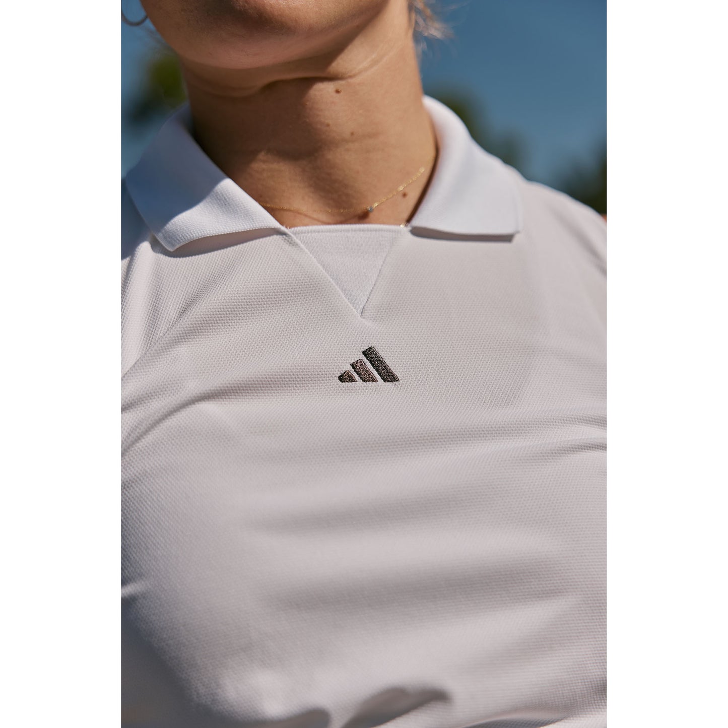 adidas Ladies Sleeveless Golf Polo in White - Last One Large Only Left