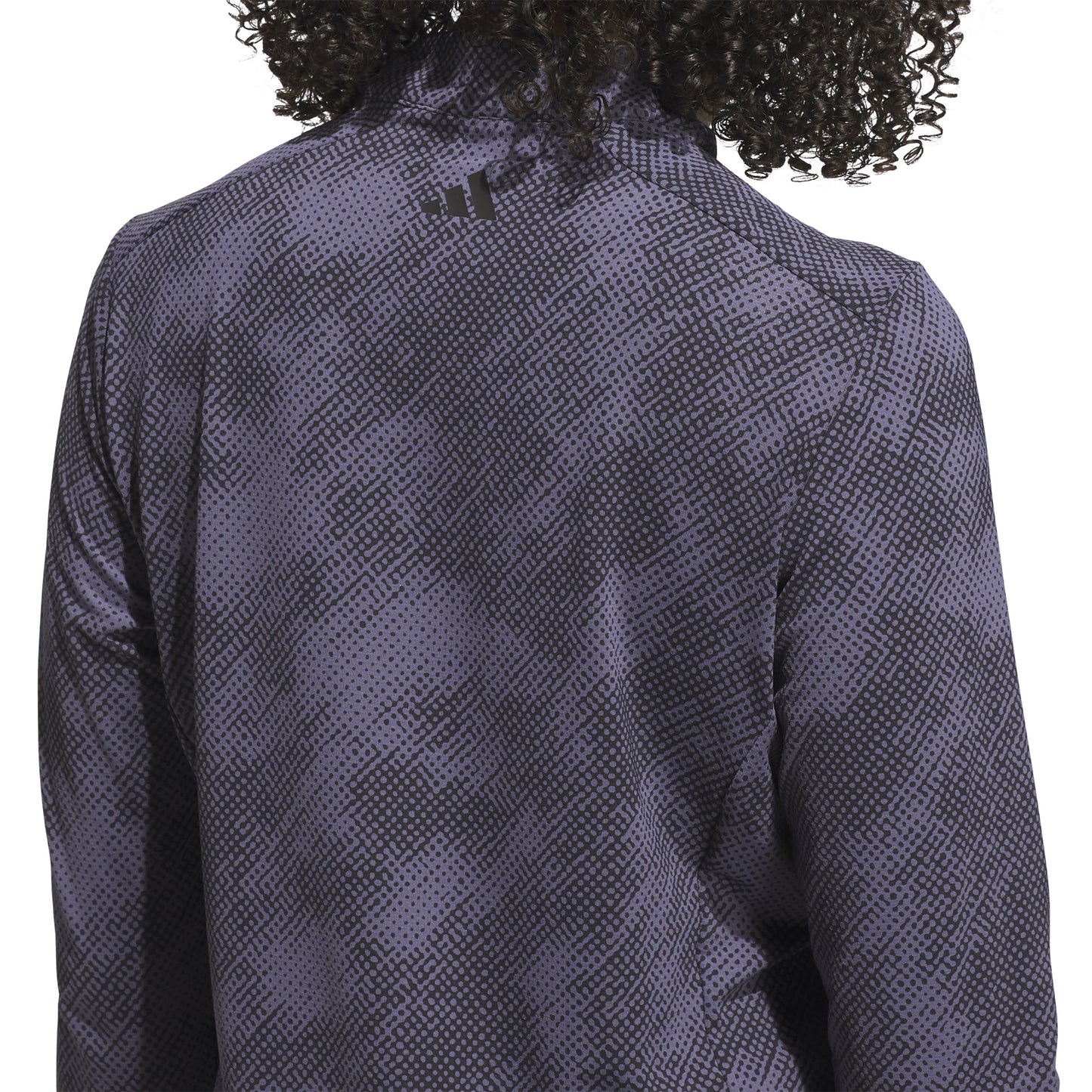 adidas Golf Ladies Zip-Neck Top with Abstract Dot Print