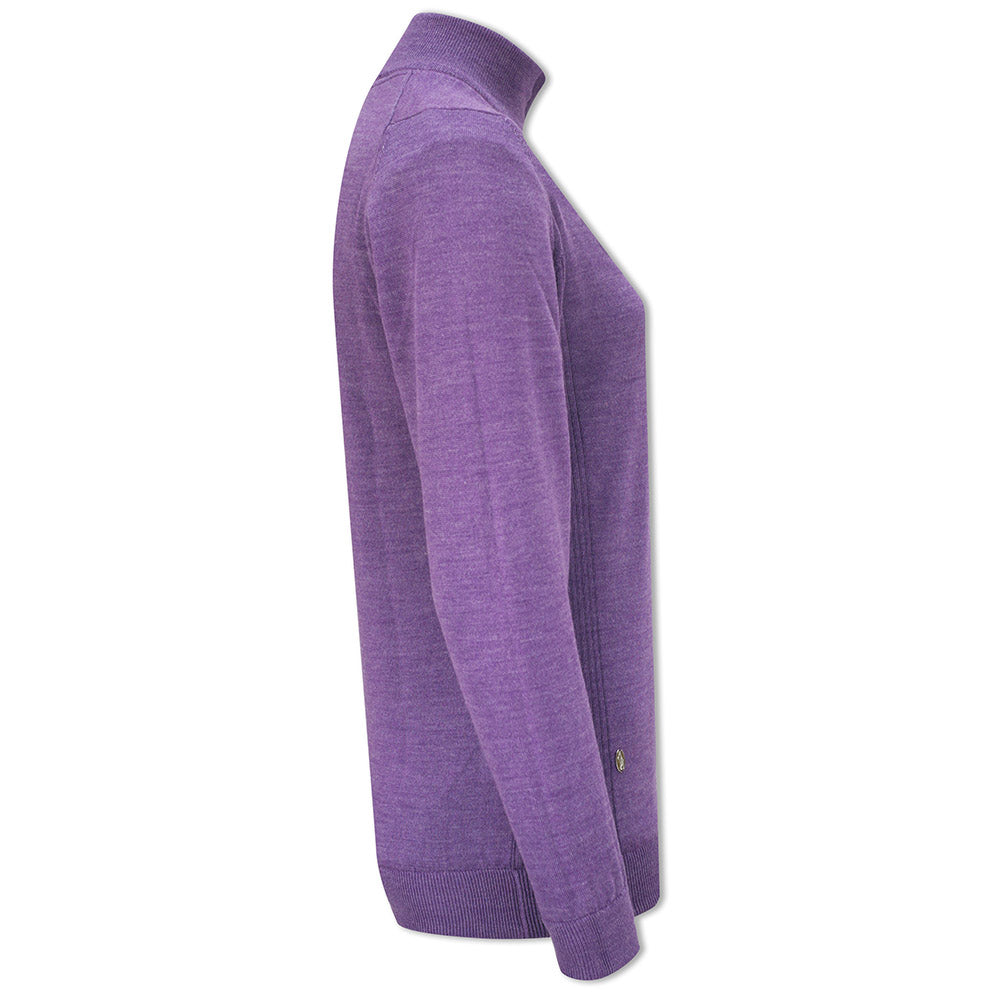 Glenmuir Ladies Merino Blend Lined Sweater with Water Repellent Finish in Amethyst - Last One XXL Only Left