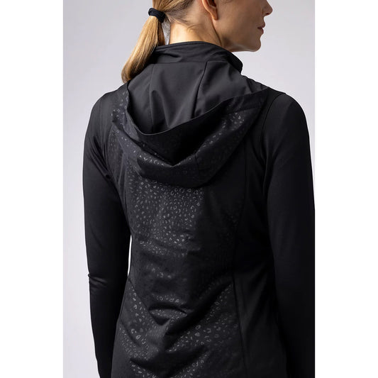 Glenmuir Ladies Black Hooded Hybrid Jacket - Feminine Style & Performance for Every Round