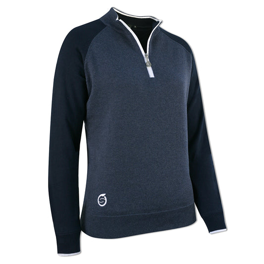 Sunderland Ladies Lined Sweater with Water Repellent Scotchgard in Navy