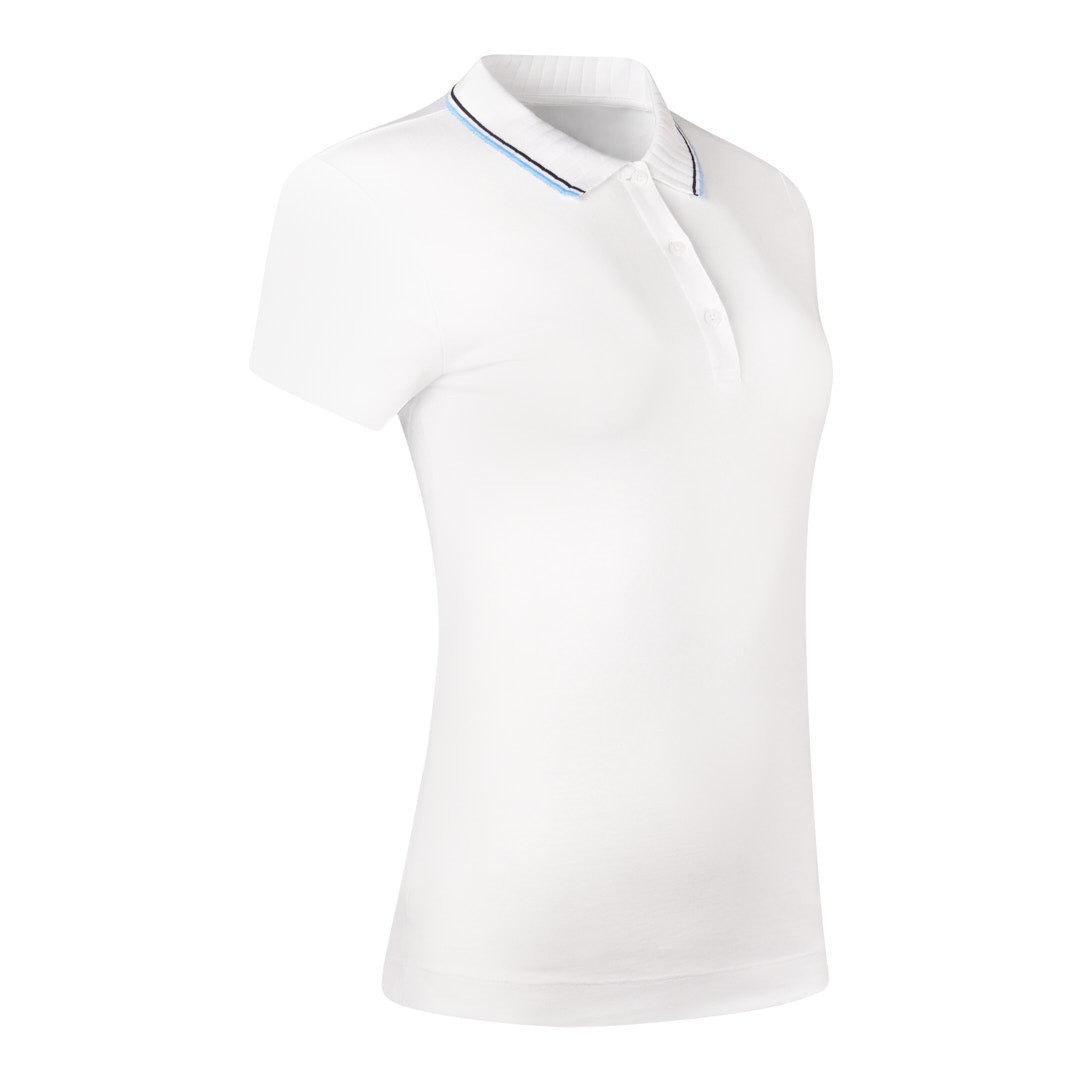 Daily Sport Ladies Classic White Cap Sleeve Golf Polo Shirt