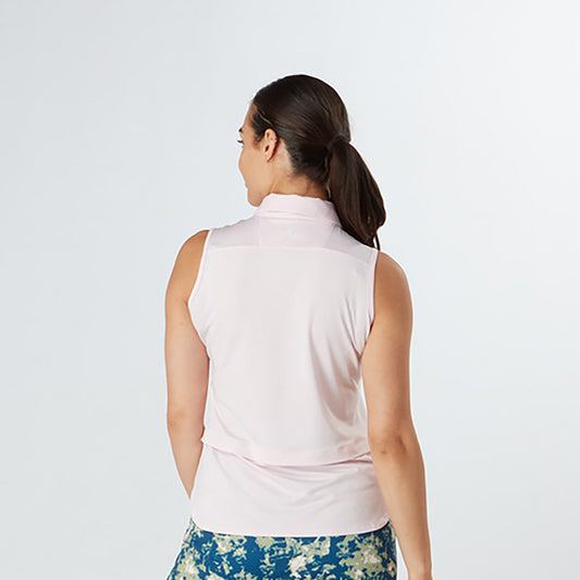 Swing Out Sister Sleeveless Golf Polo in Cherry Blossom